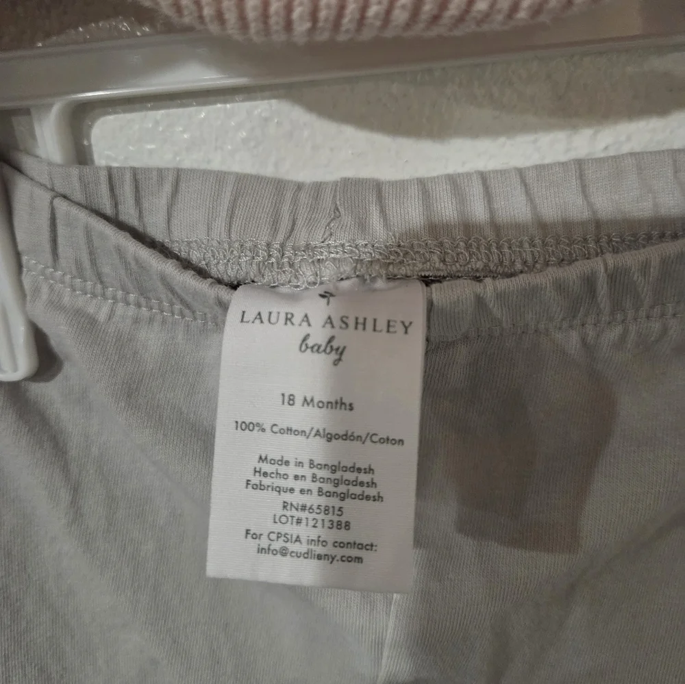 Laura Ashley Baby Pink Sweater and Gray Leggings Set